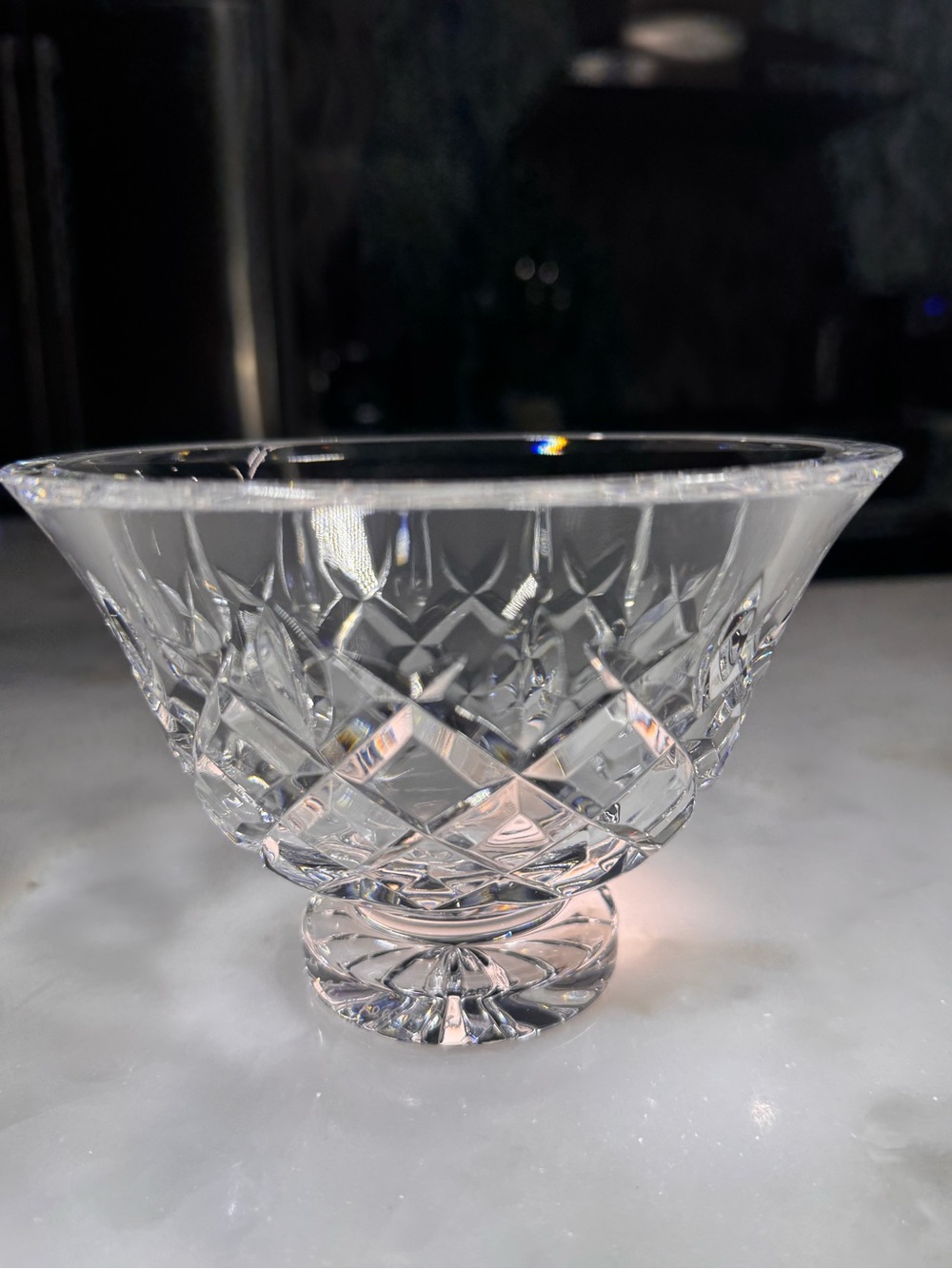Rare Signed Waterford Crystal 8” Footed Bowl – Master Cutter Jim O’Leary, 1995 - Picture 5 of 8